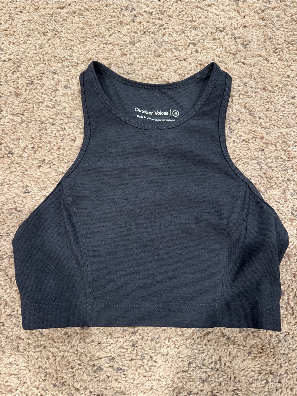 Outdoor Voices Black High Neck Crop Tank/bra